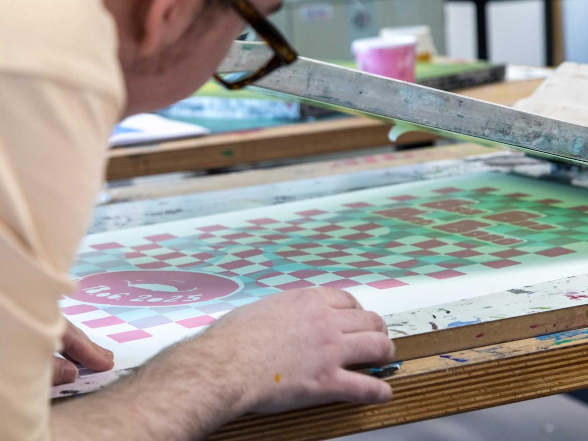Workshop sérigraphie en Majeure Design graphique