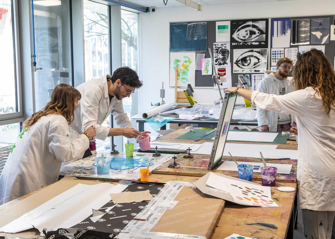 Workshop sérigraphie en Majeure Design graphique