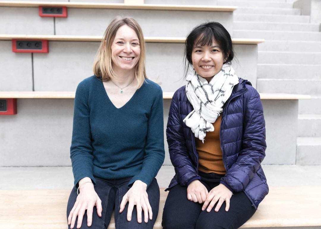 Zoe Lacey, Head of international relations at the school and Hana, indonesian student